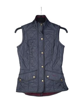Barbour Cavalry Gilet Quilted Fitted Vest Fleece lined Equestrian Sz US 4 - UK 8